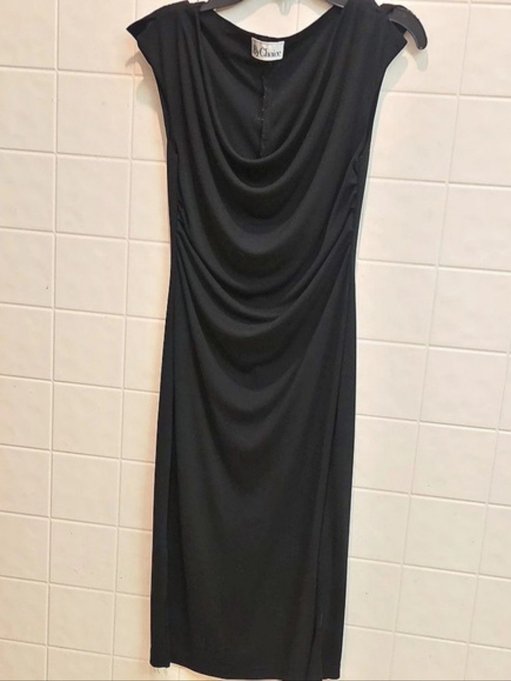 By Choice Black Draped Maxi Dress Like New